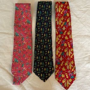 LOT OF 2 LEONARD PARIS & 1 BROOKS BROTHERS ITALY SILK MEN’S TIES